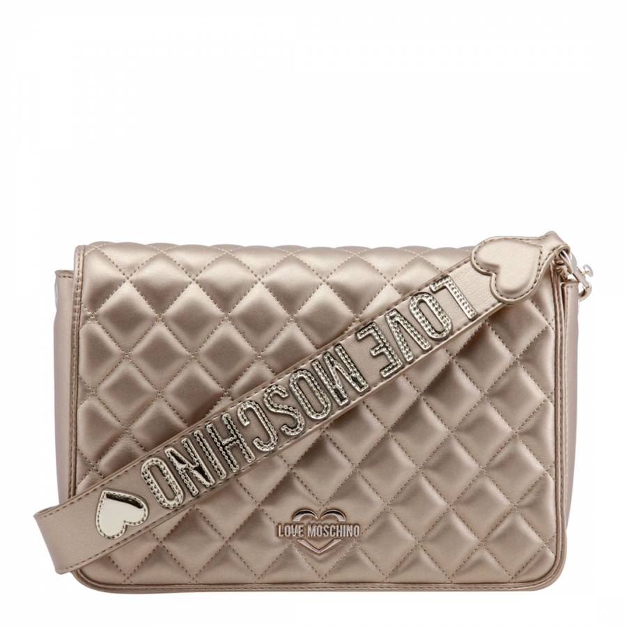 Rose Gold Quilted Crossbody Bag - BrandAlley
