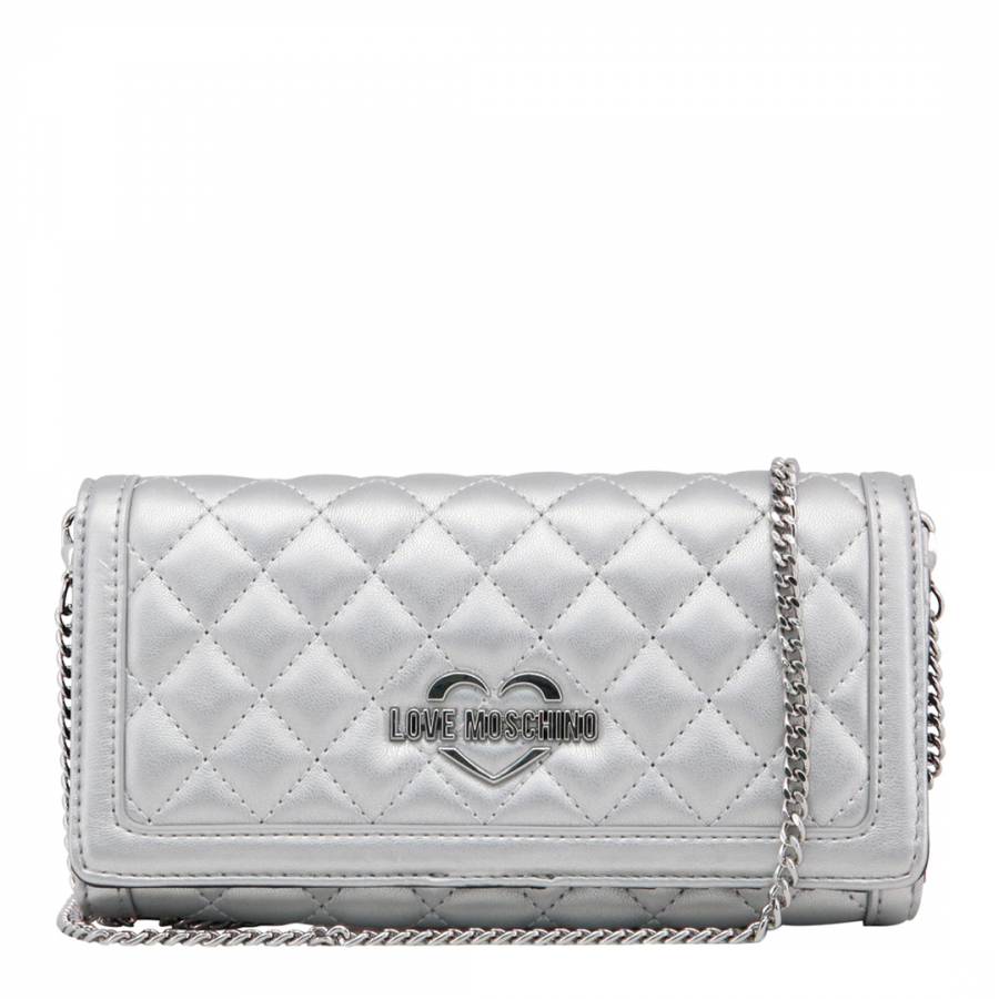 Silver Chain Strap Quilted Bag - BrandAlley