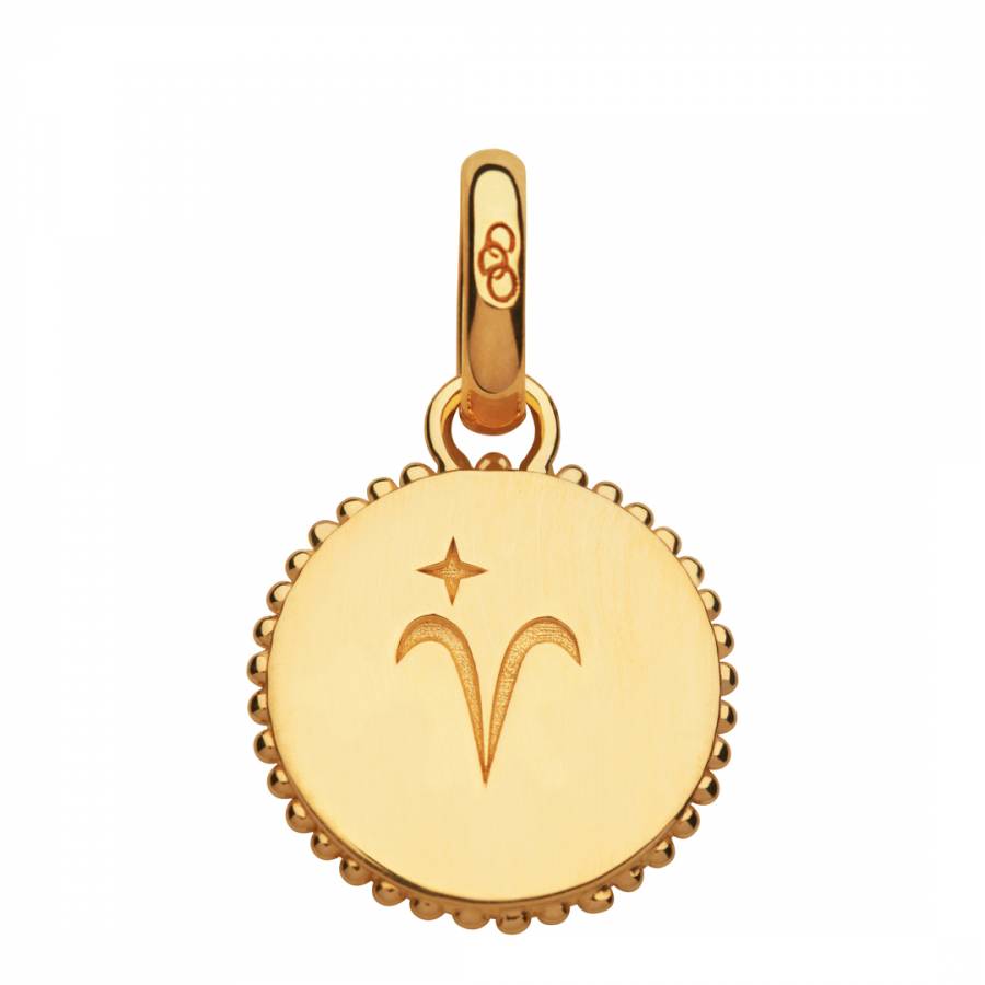 Yellow Gold Zodiac Aries Charm Pendant Brandalley