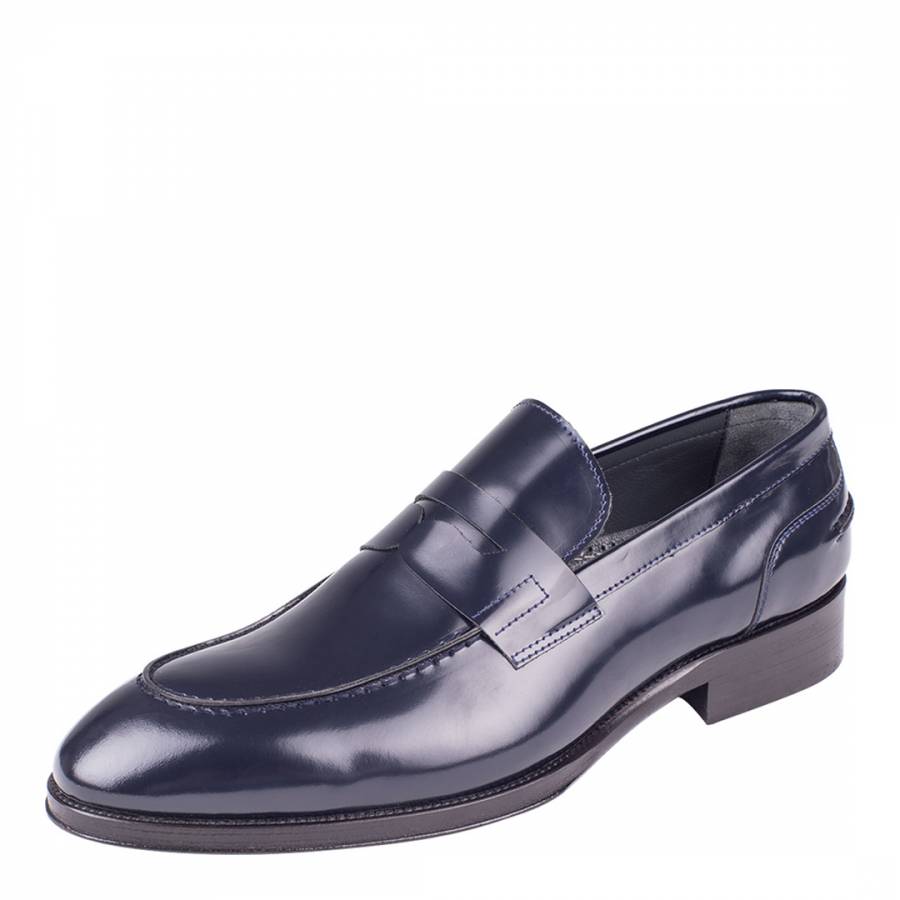 Navy Patent Leather Loafers - BrandAlley