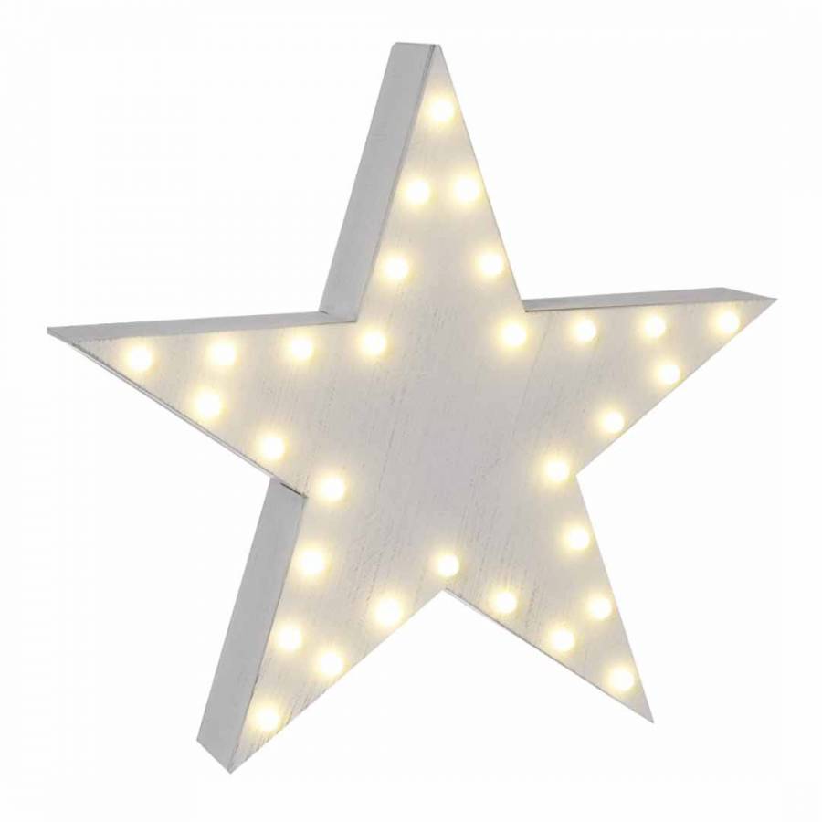 White Medium Star Light Up Decoration - BrandAlley