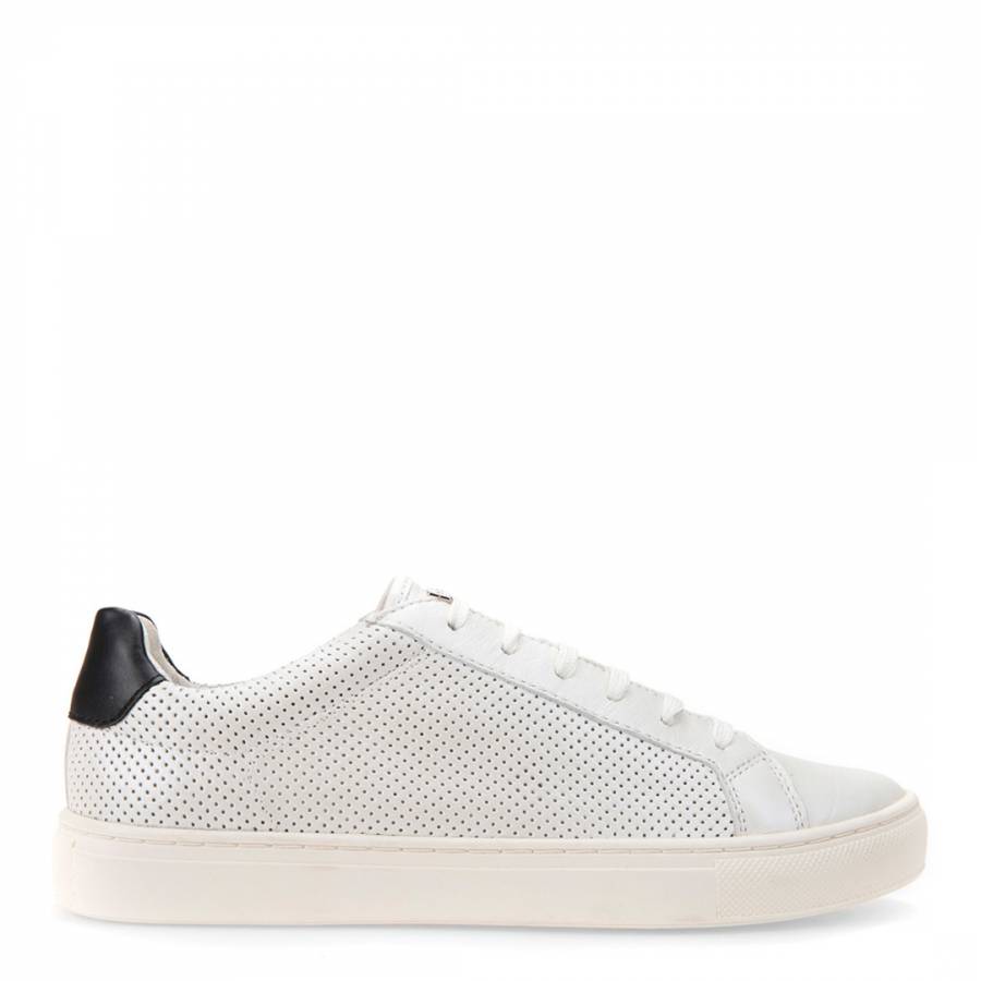 Women's White Perforated Leather Trysure Sneakers - BrandAlley