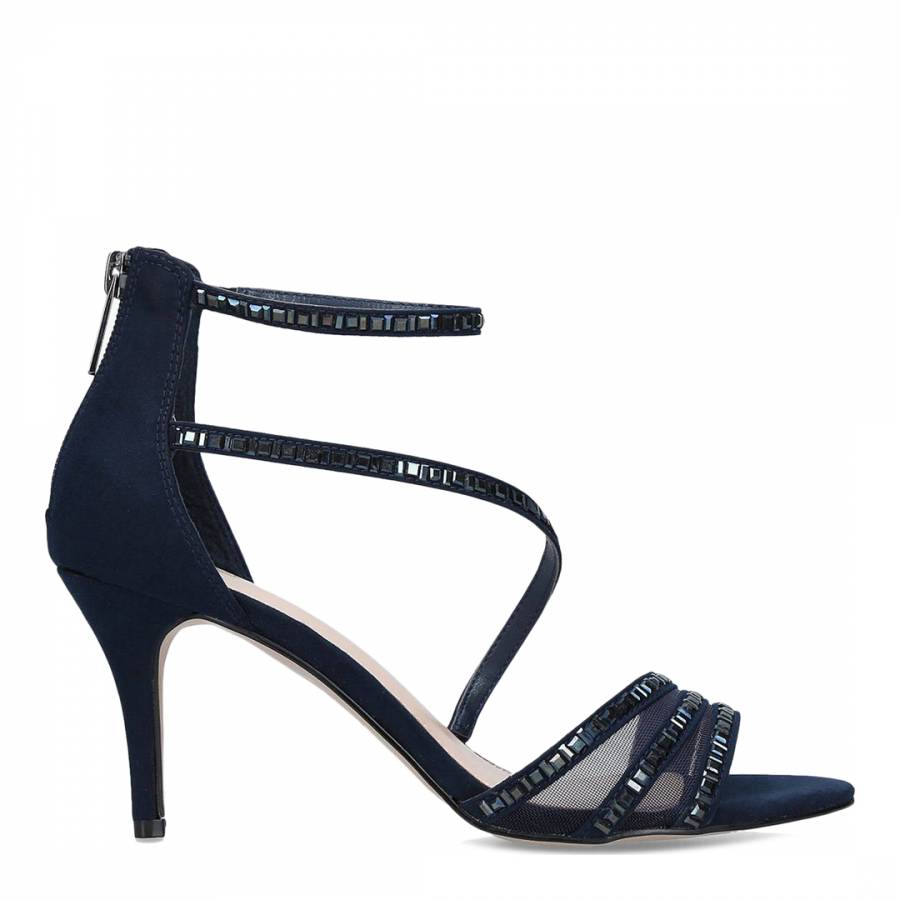 navy blue heeled sandals uk
