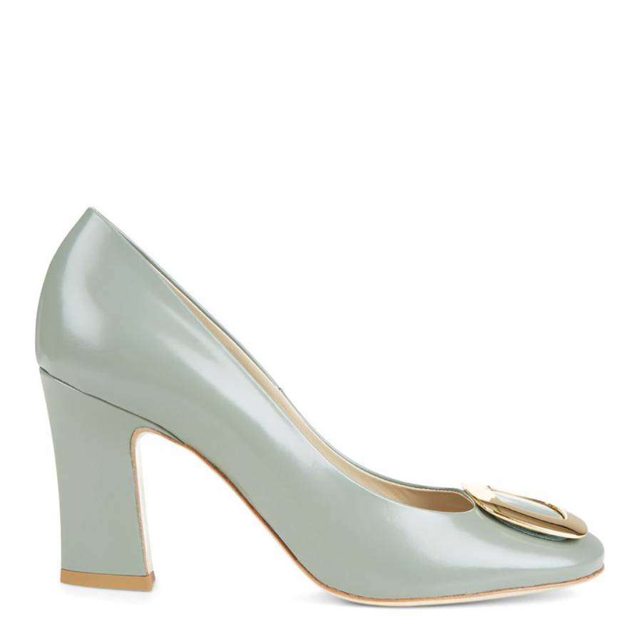 Sage Green Leather Ada Court Shoes - BrandAlley