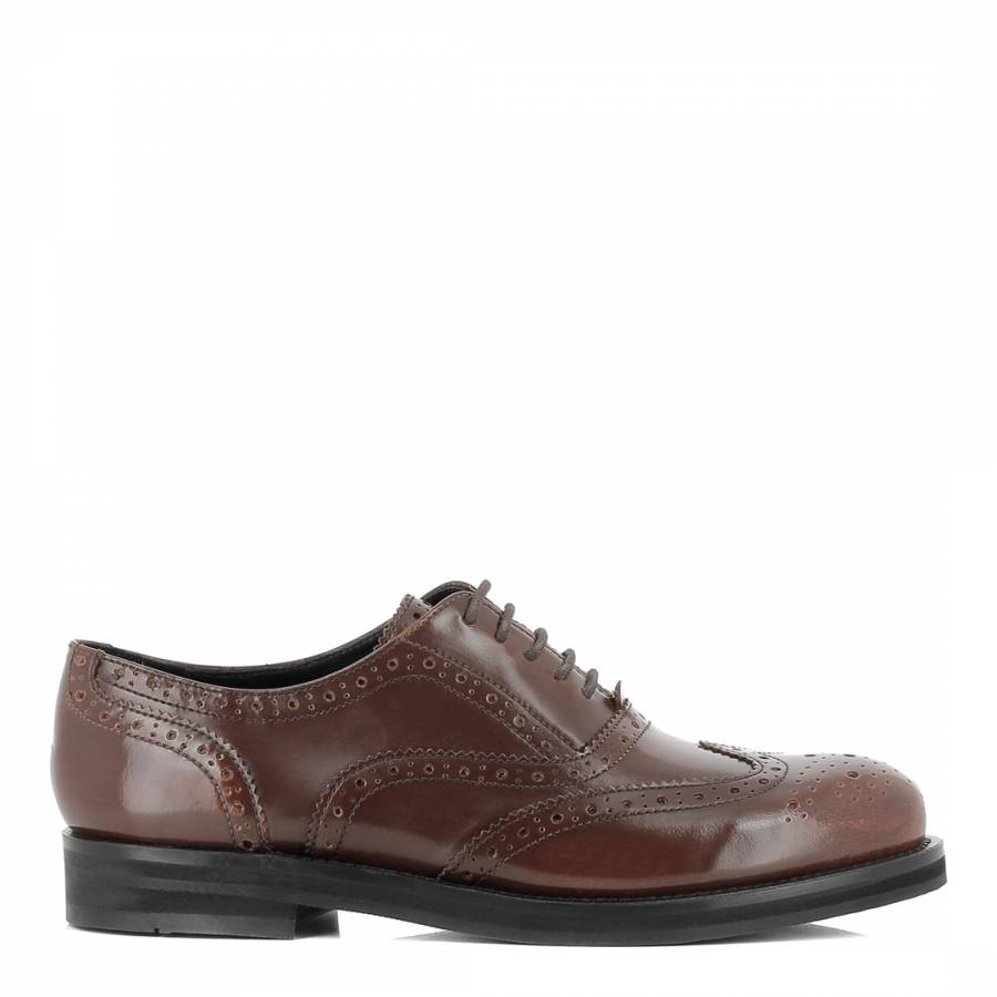 Women's Brown Leather Lace Up Brogues - BrandAlley