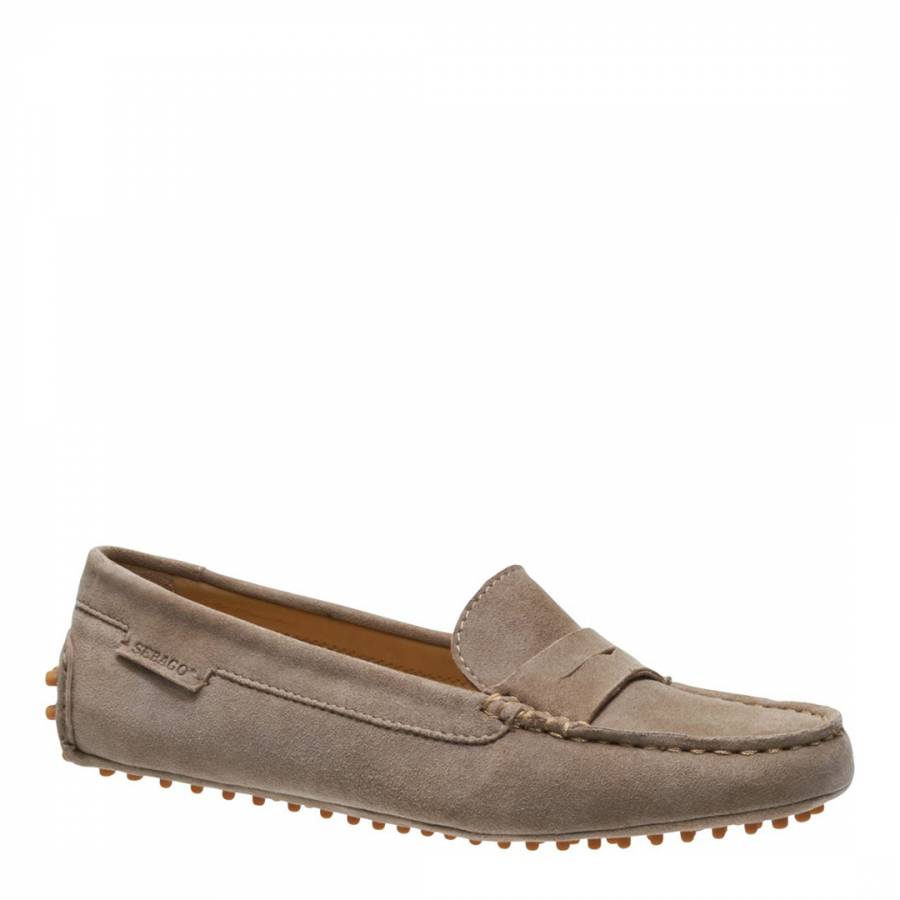 Women's Taupe Suede Penelope Penny Loafers - BrandAlley