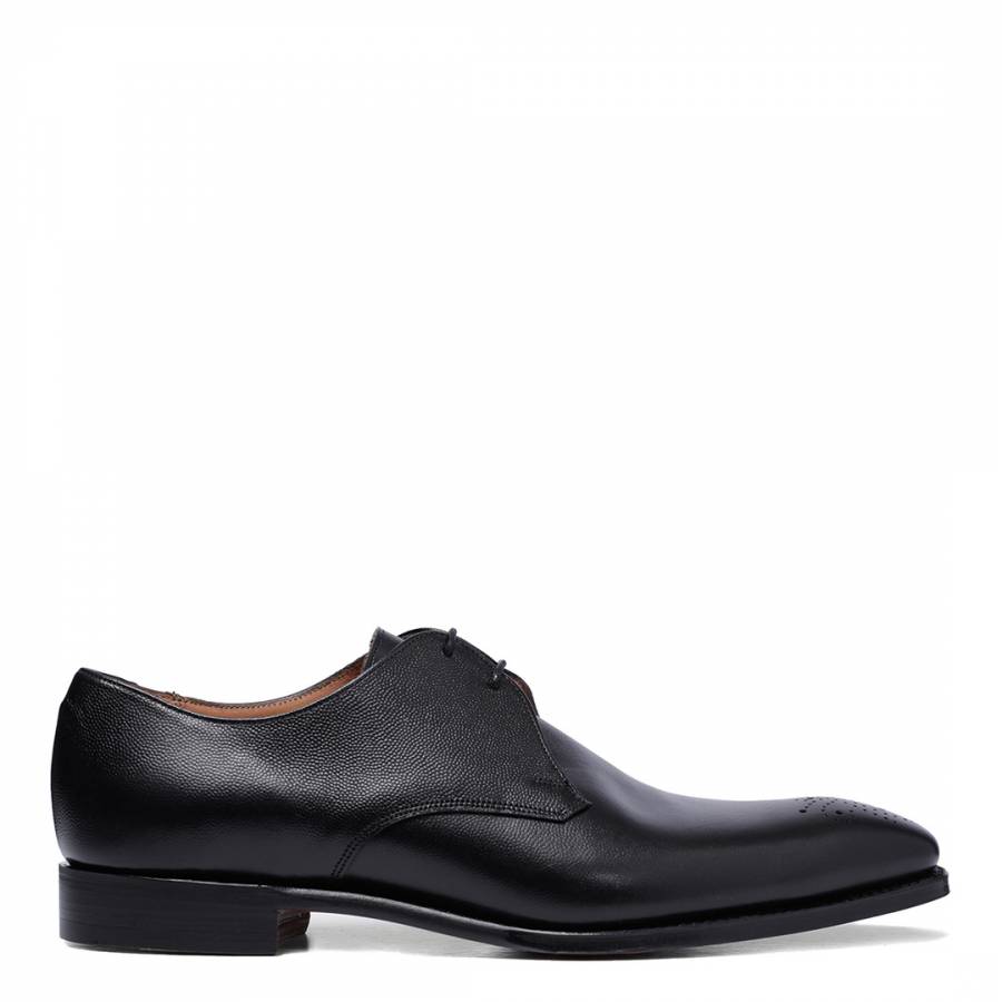 Black Leather Liverpool Derby Shoes - BrandAlley