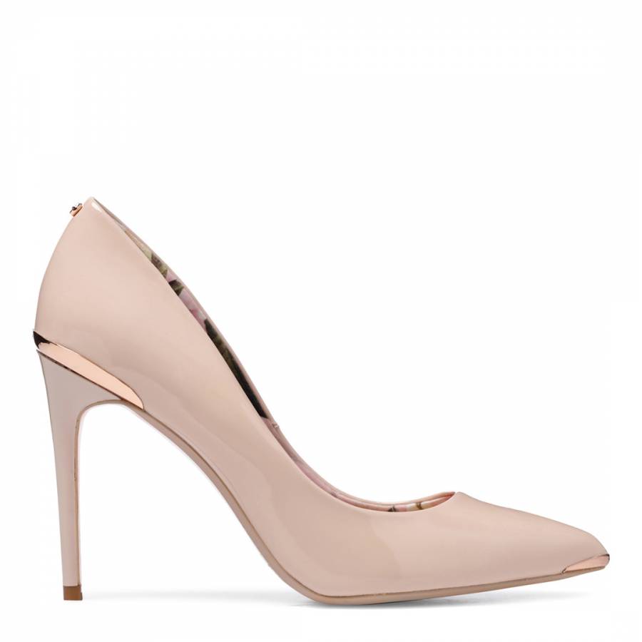 leather nude court shoes