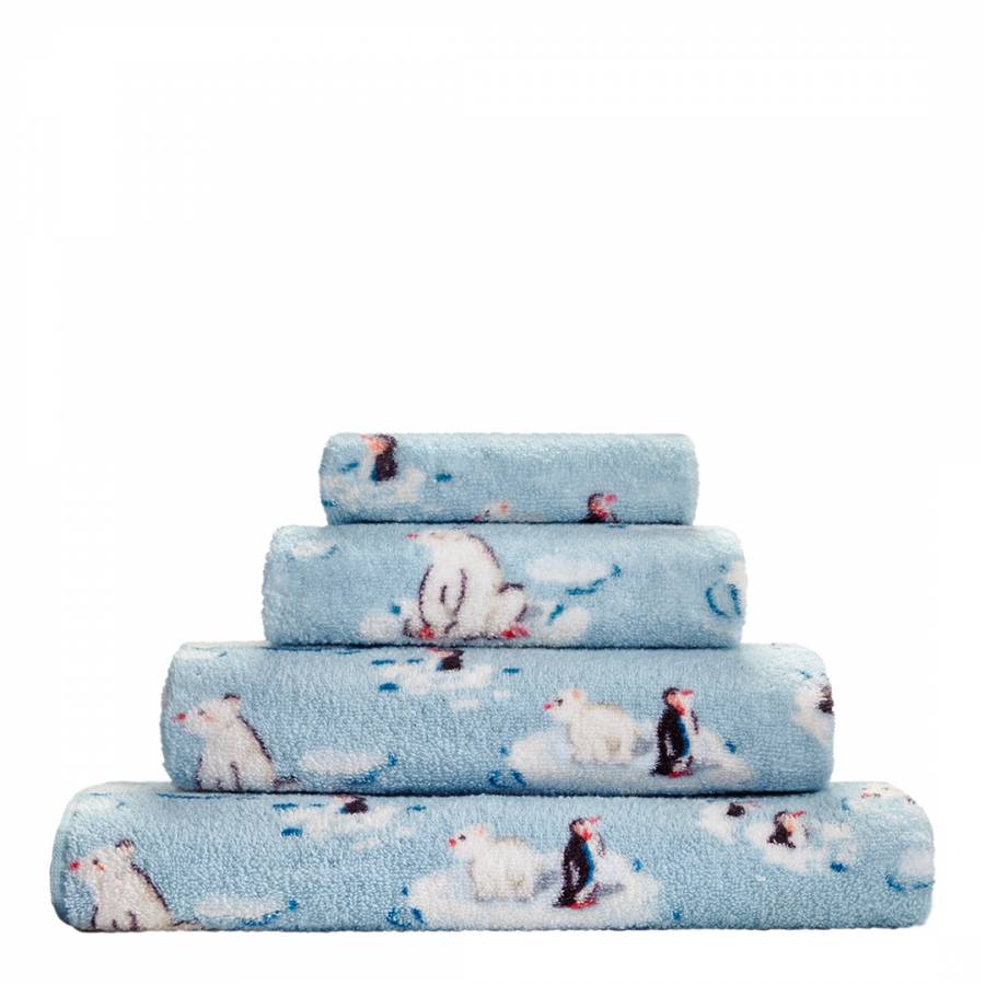Polar Bears Bath Towel, Blue - BrandAlley