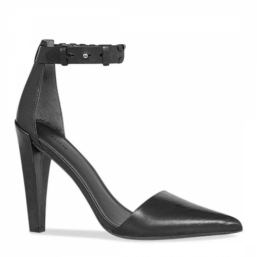 Black Gabie Leather Heeled Shoes - BrandAlley