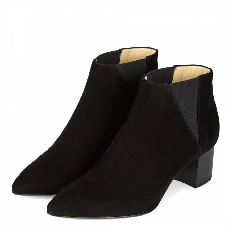 Black Suede Florence Ankle Boots - BrandAlley