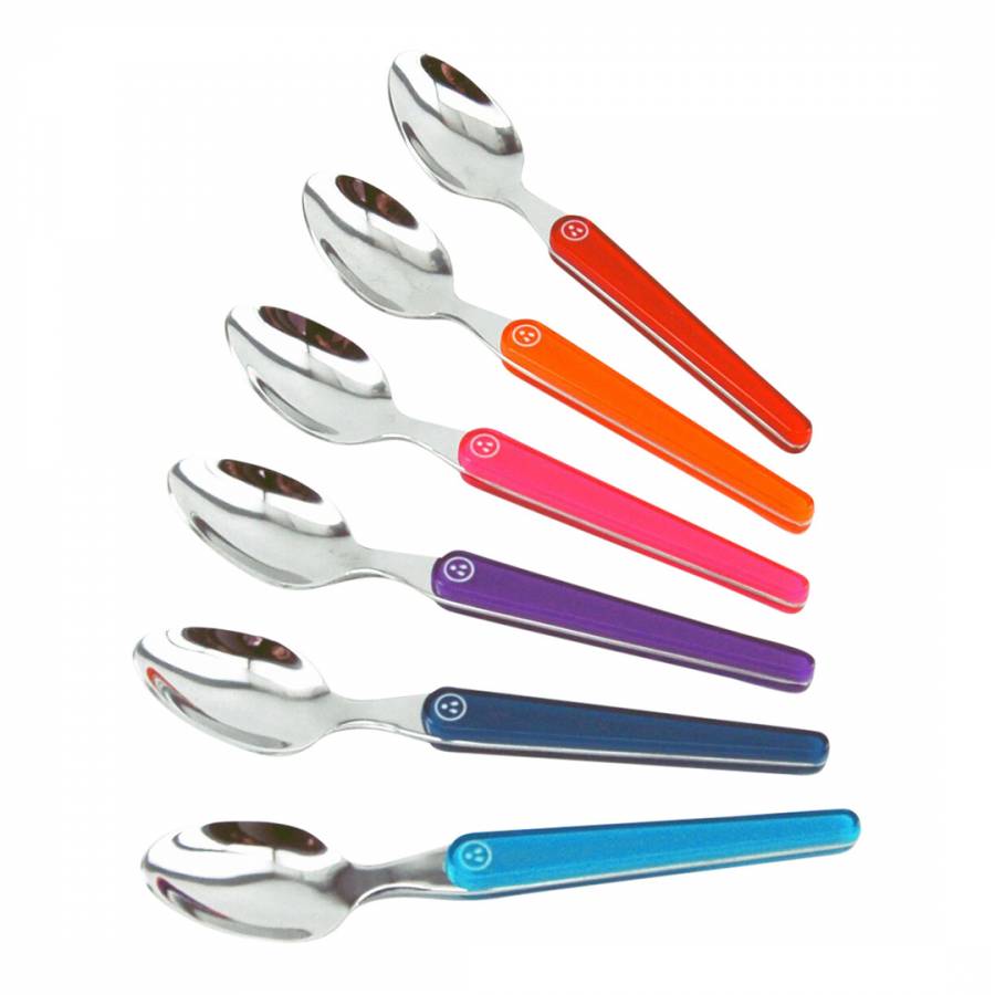 Set of 6 Espresso Spoons, Multi Coloured - BrandAlley