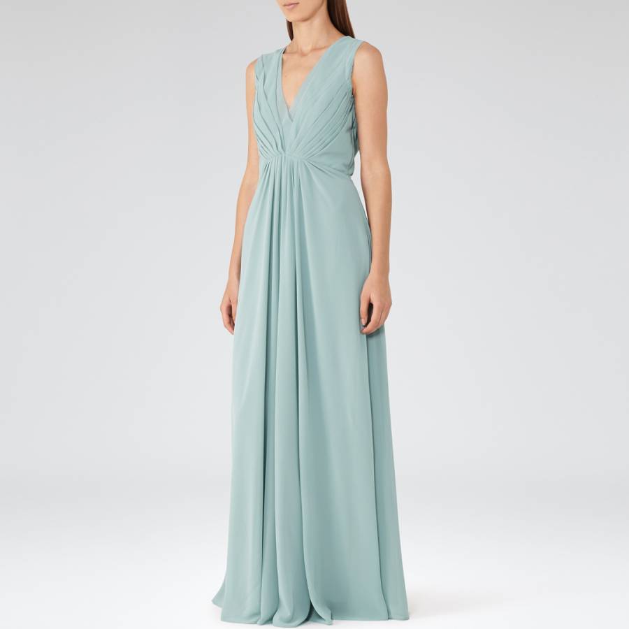 Green Evie Pleated Maxi Dress - BrandAlley