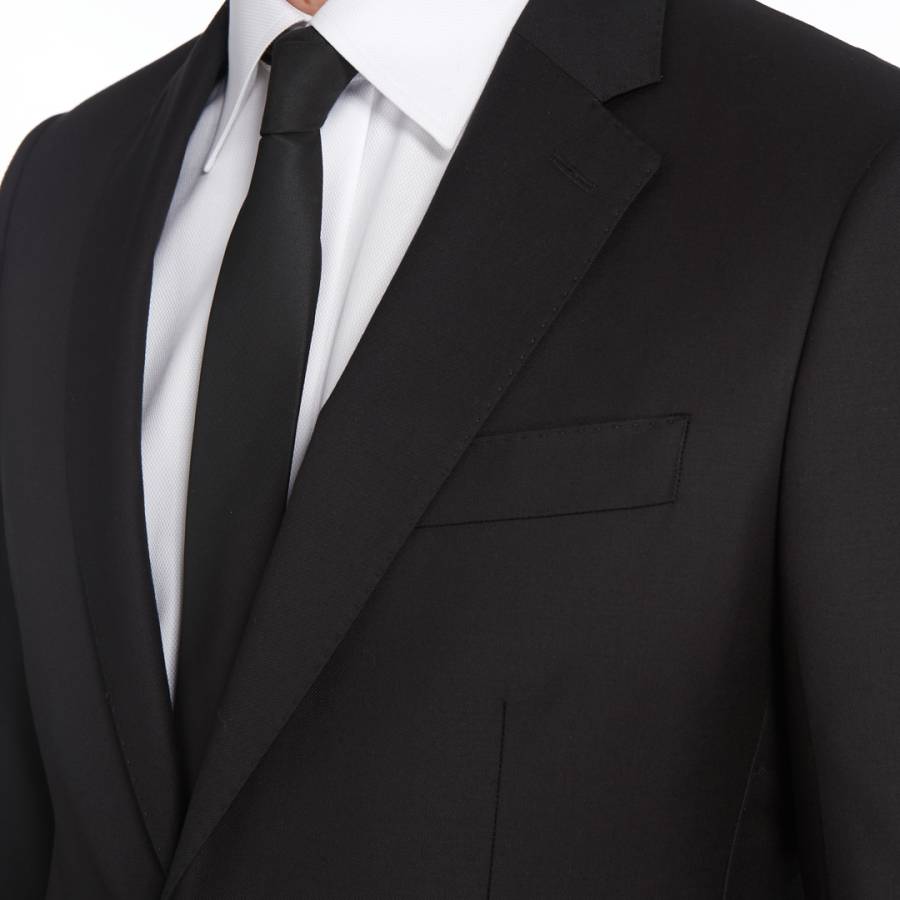 Black Plain Wool Twill Suit Jacket - BrandAlley