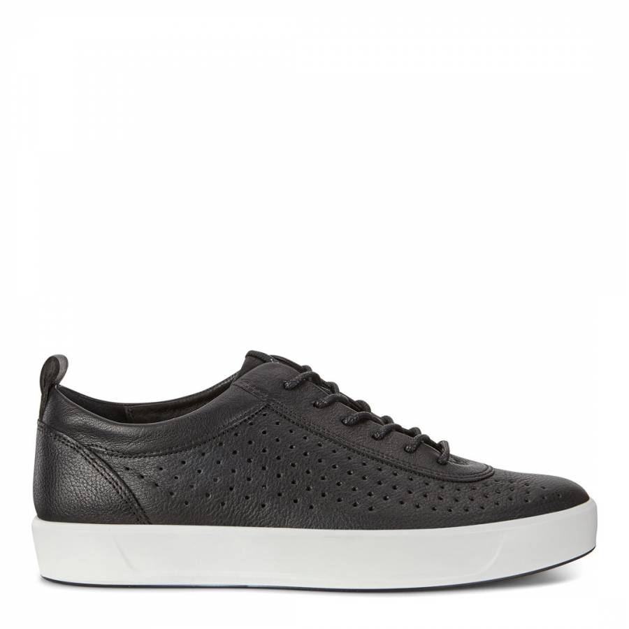 Black Perforated Leather Soft 8 Trento Sneakers - BrandAlley