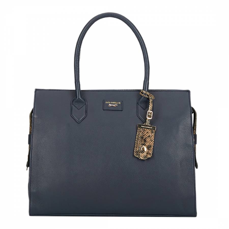 Navy Betsy Leather Bag - BrandAlley