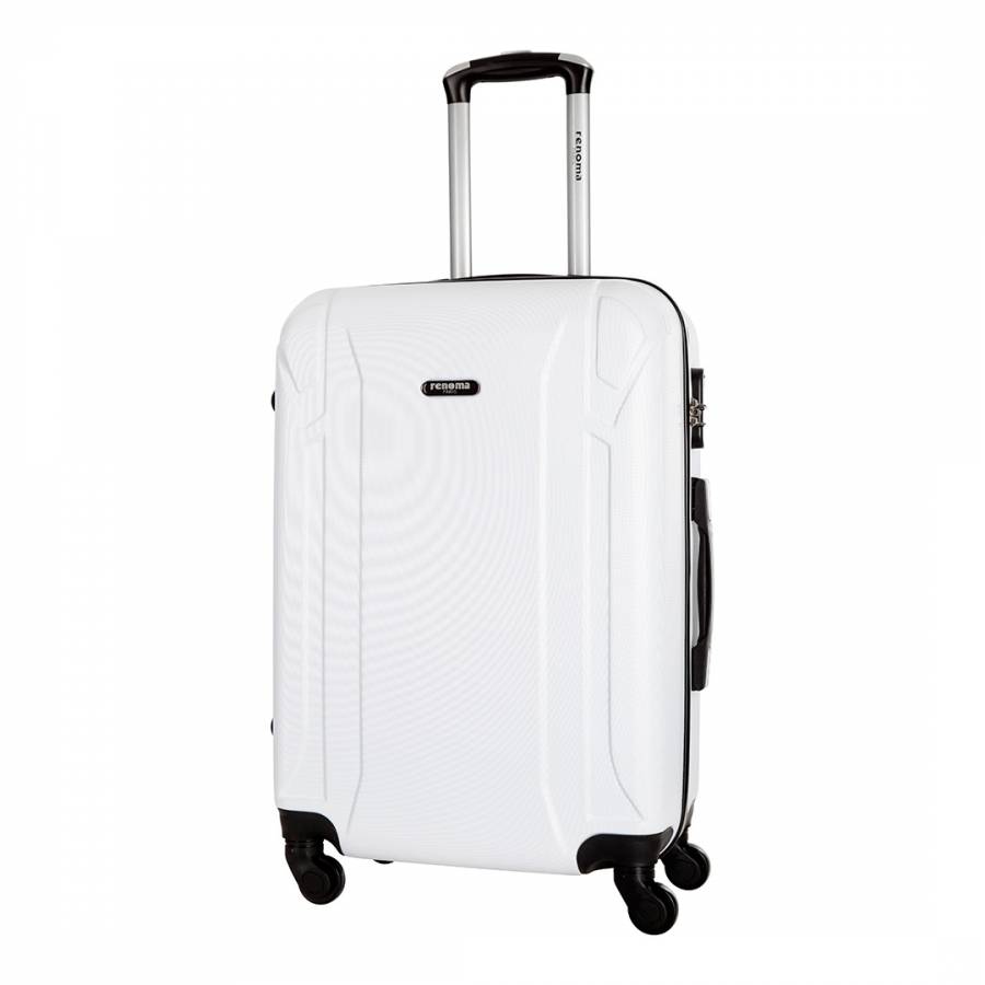 White Levy Large 4 Wheeled Suitcase - BrandAlley