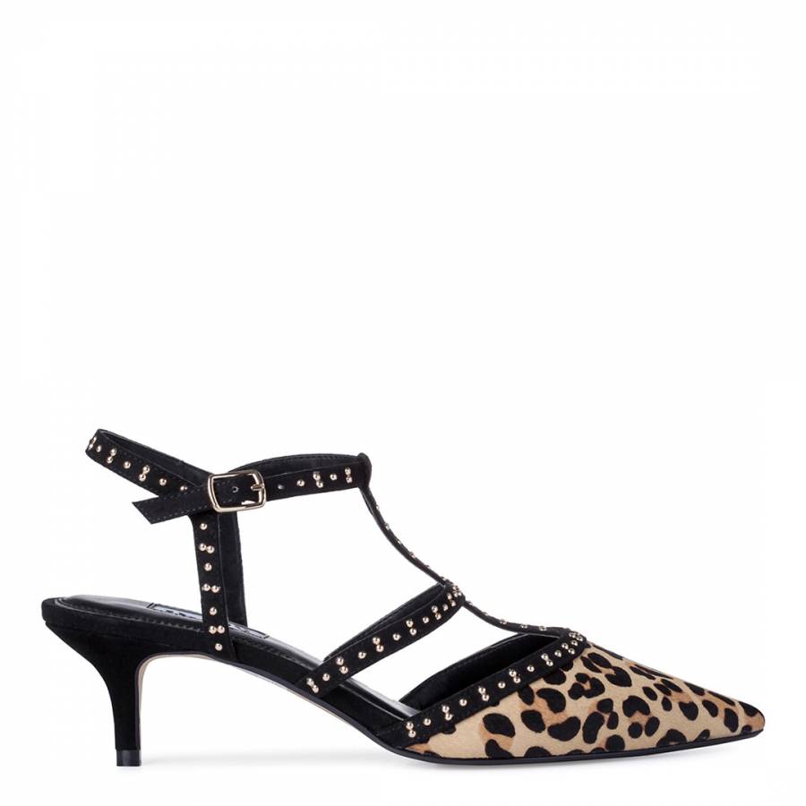 dune leopard print sandals