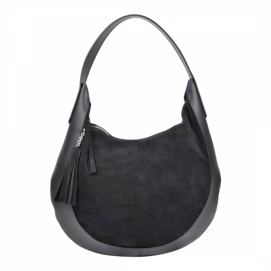 Black Leather Isabella Rhea Shoulder Bag - BrandAlley