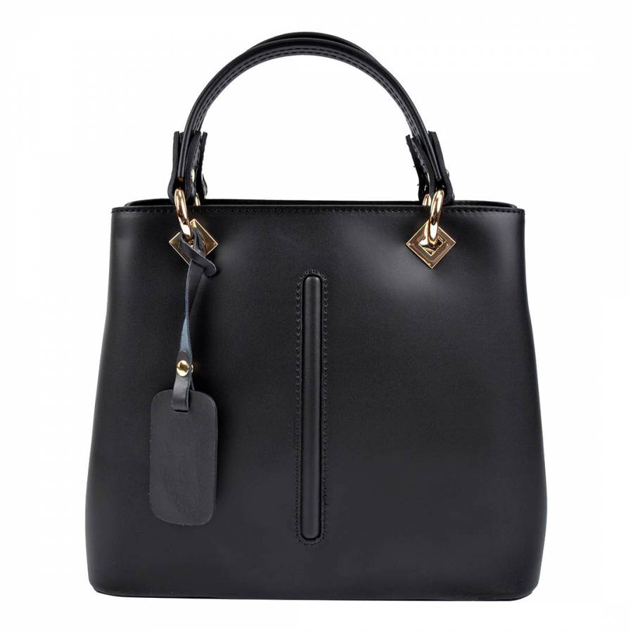 Black Leather Roberta M Top handle Bag - BrandAlley
