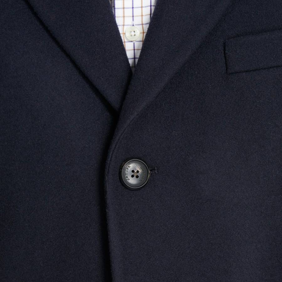 Navy Cashmere Wool Overcoat - BrandAlley