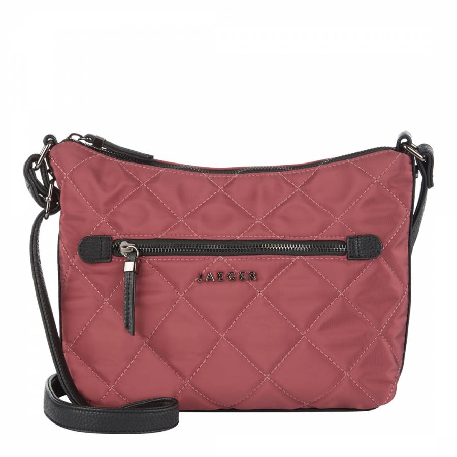 Berry Nylon Quilted Crossbody Bag - BrandAlley