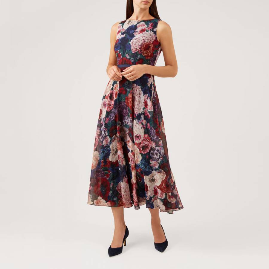 Navy/Floral Carly Dress - BrandAlley