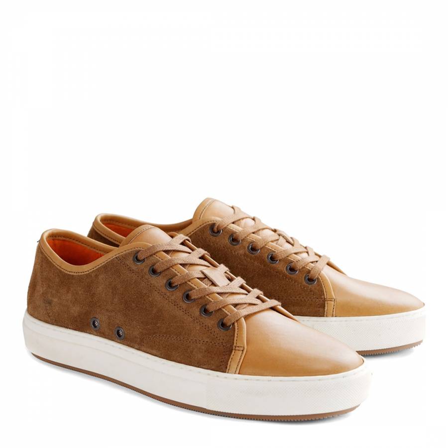Light Brown Leather/Suede Fulton St. Sneakers - BrandAlley