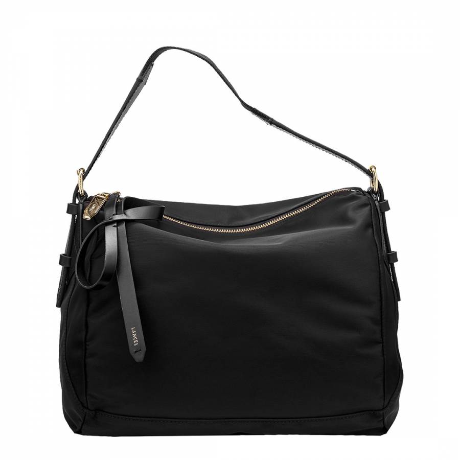 Black Large Hobo Zip Bag - BrandAlley