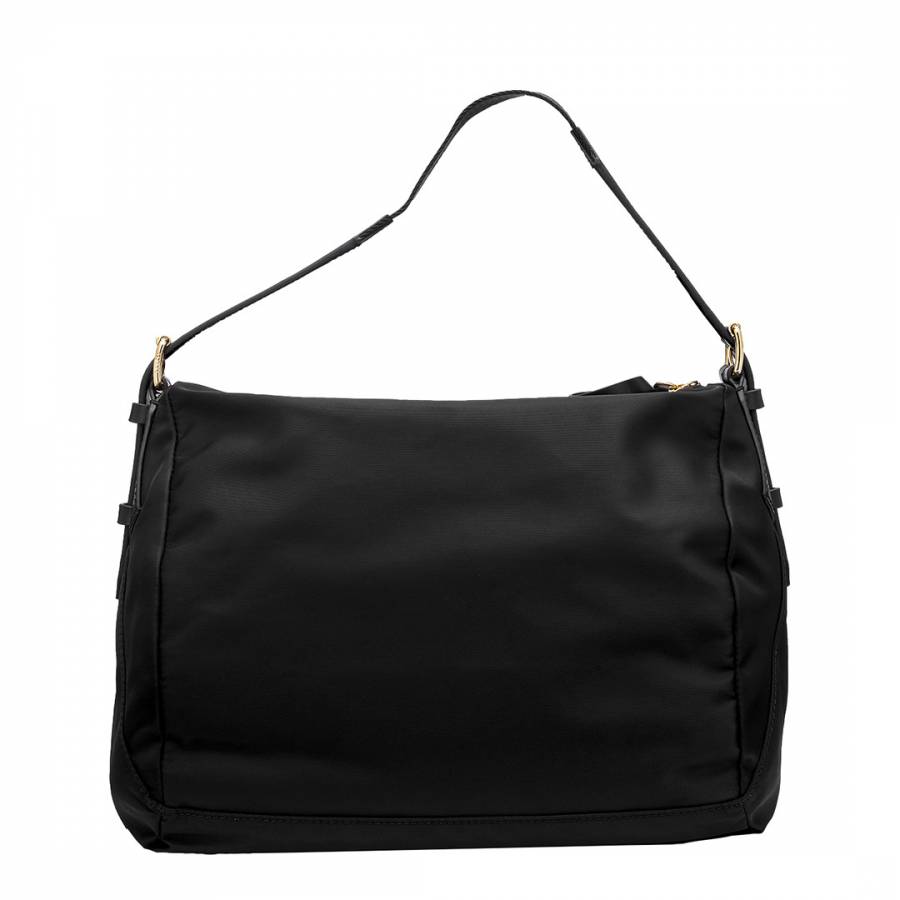 Black Large Hobo Zip Bag - BrandAlley