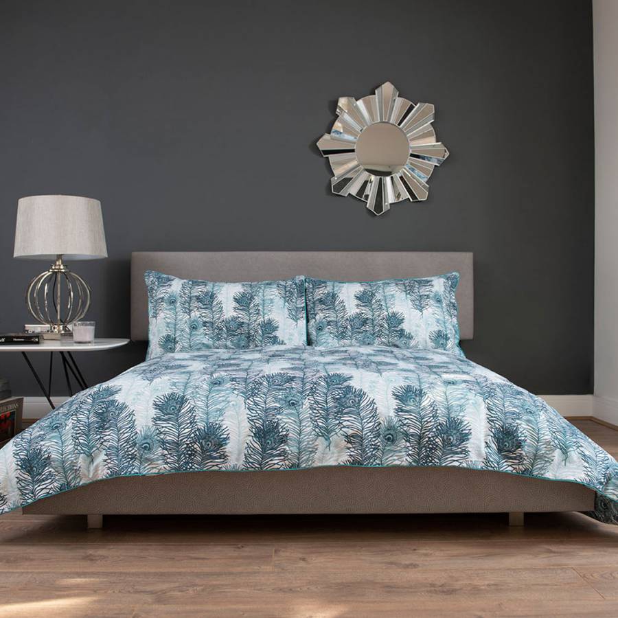 Peacock Feather King Duvet Cover Set Teal Brandalley