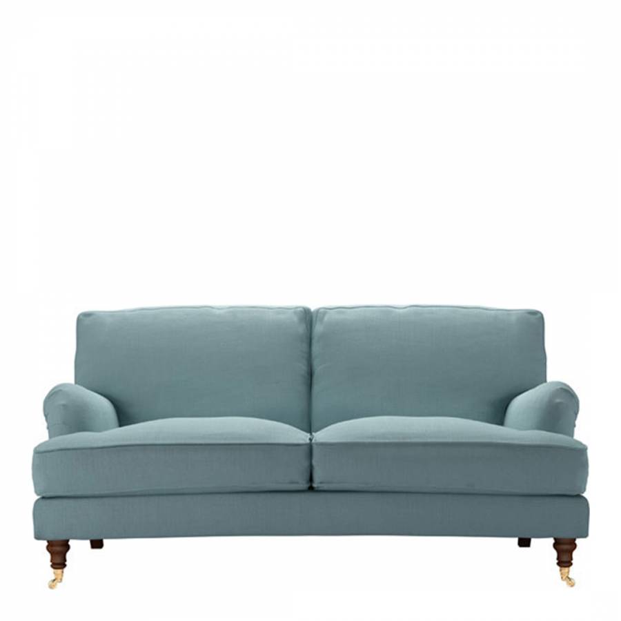 Bluebell Two and a Half Seat Sofa in Lagoon Brushed Linen Cotton ...