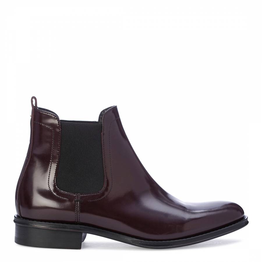 Burgundy Patent Chelsea Boots - BrandAlley