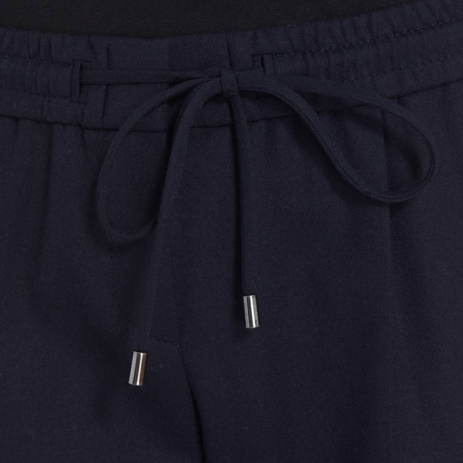 Navy Ariyana Wool Blend Trousers - BrandAlley