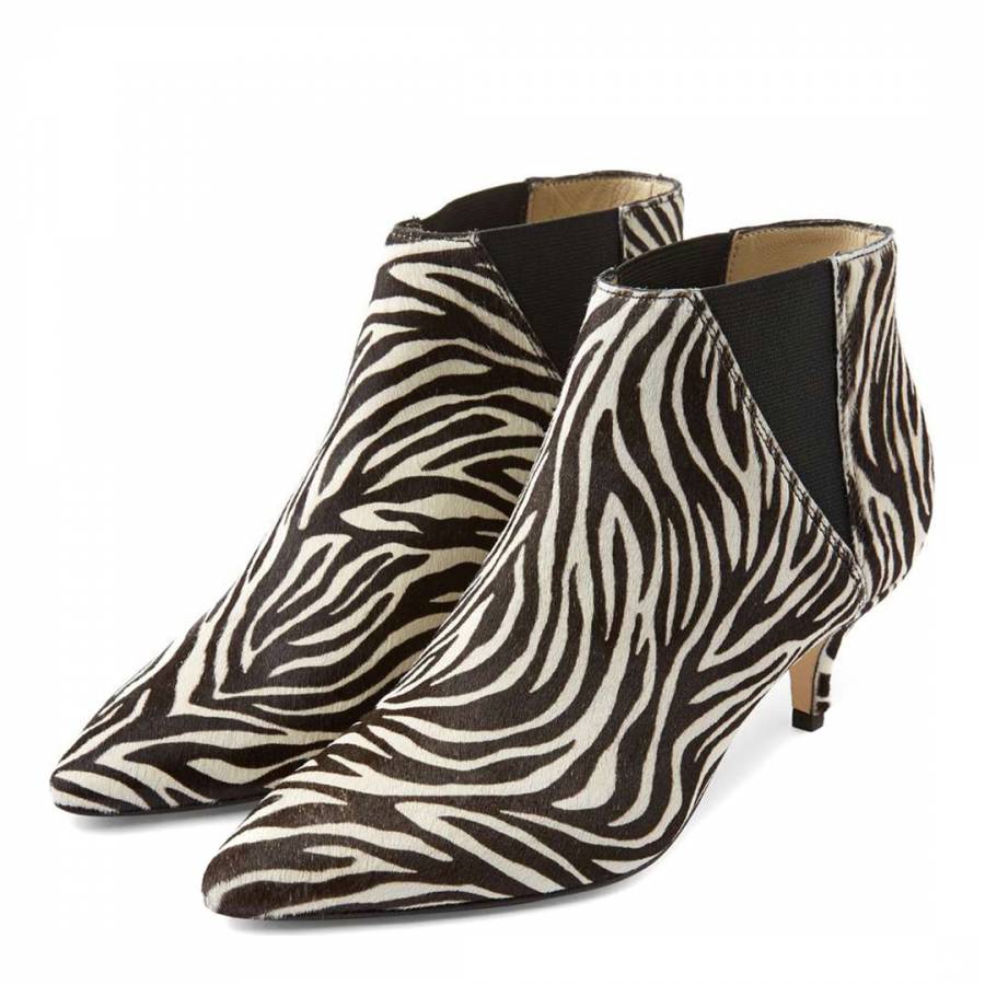 Zebra Print Farrah Ankle Boots - BrandAlley