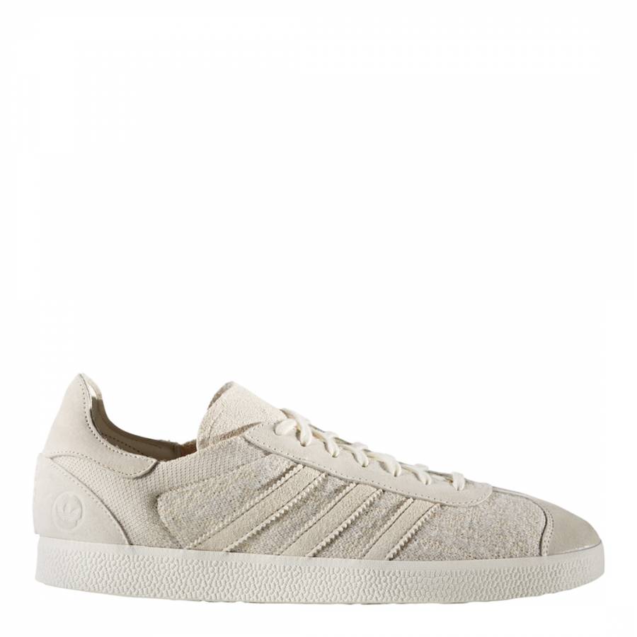 White Adidas Originals Gazelle Primeknit Sneakers -