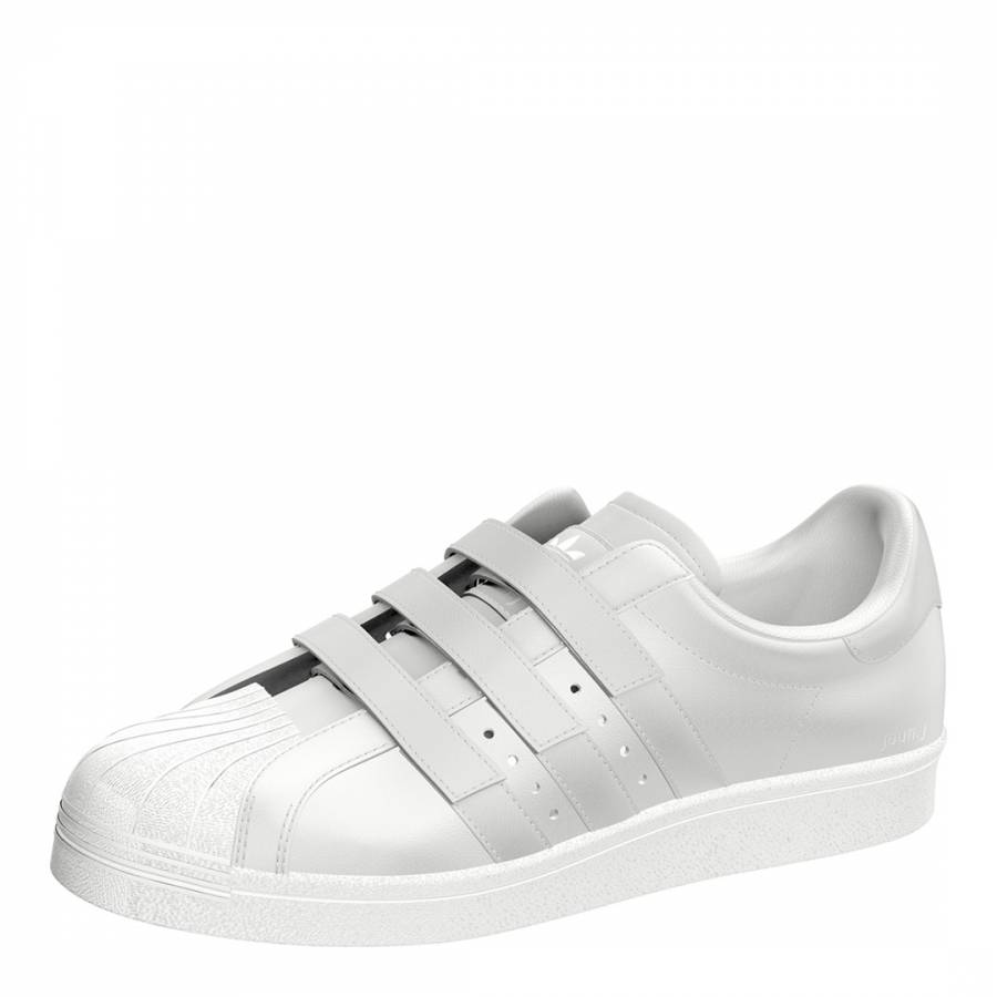 White Leather Adidas x Junn J Superstar 80s Sneakers - BrandAlley