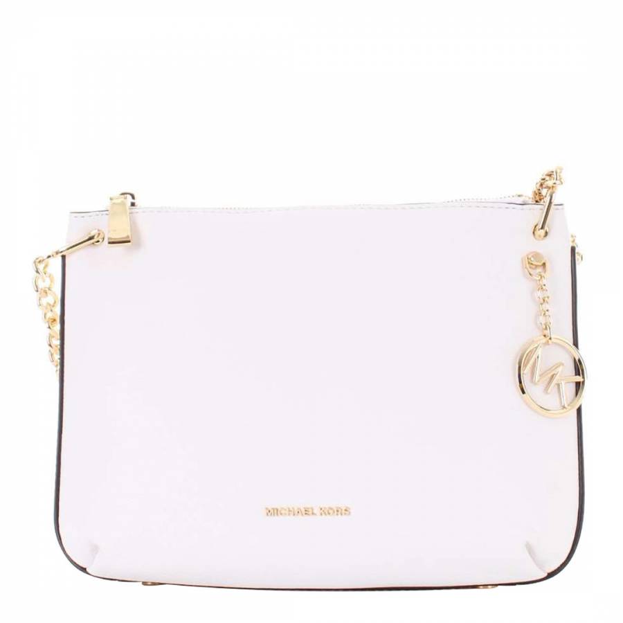 Optic White Classic Calf Leather Shoulder Bag - BrandAlley