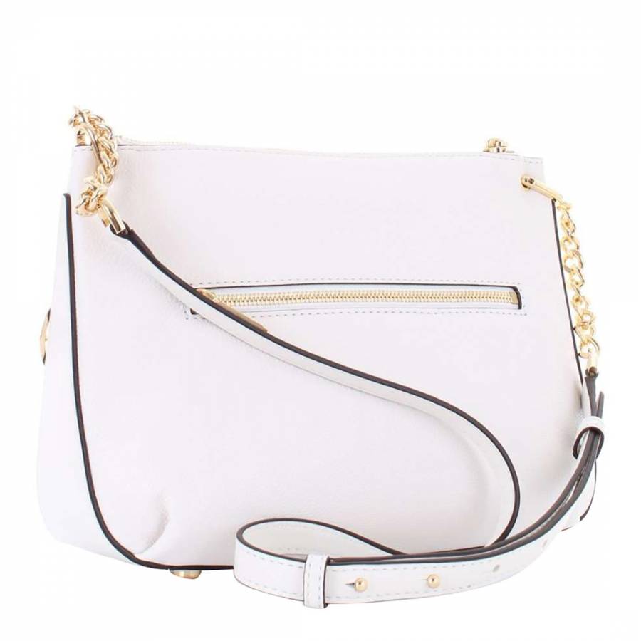 Optic White Classic Calf Leather Shoulder Bag - BrandAlley