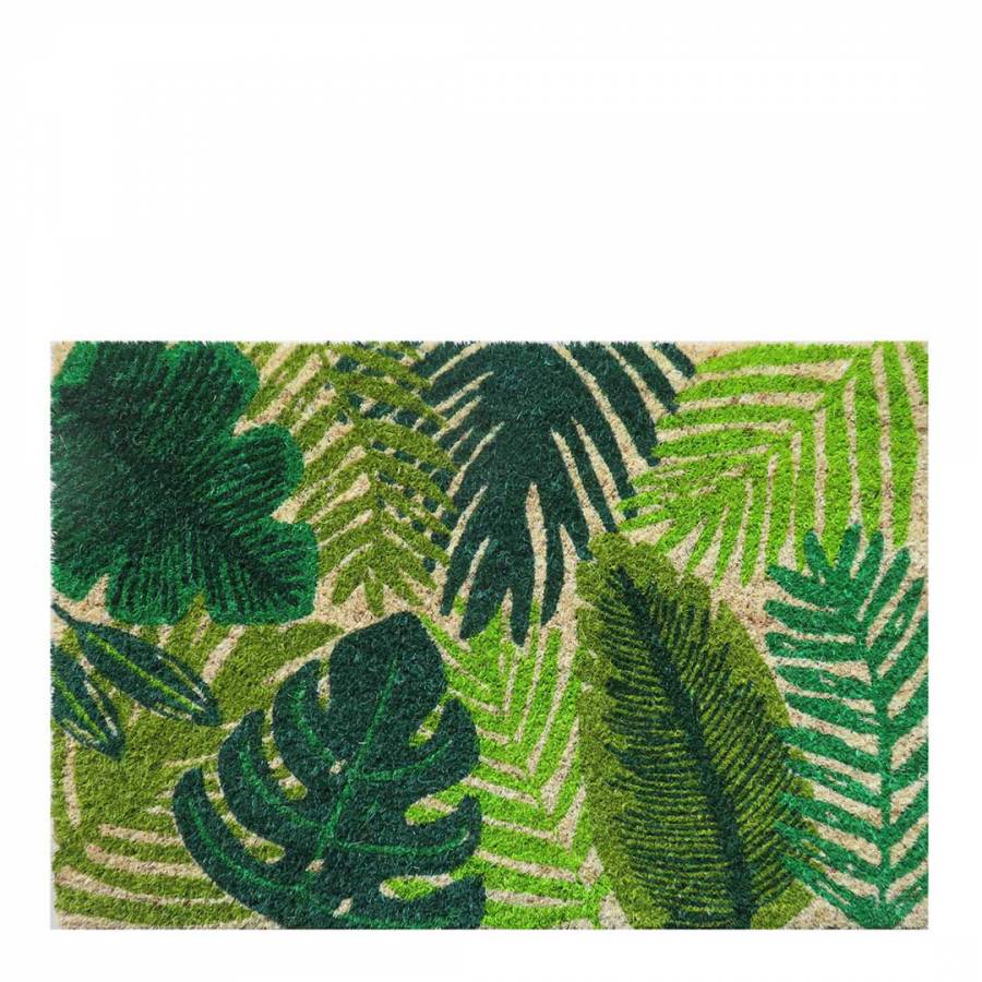 Tropical Leaves Coir Doormat - BrandAlley