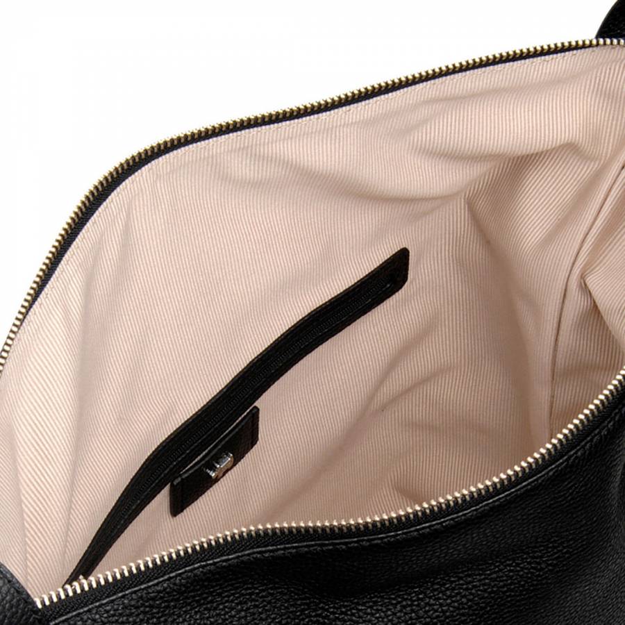 Black Large Zip-Top Hobo Bag - BrandAlley