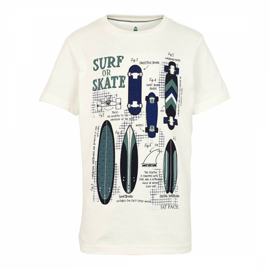 Boys Ecru Surf Or Skate T-Shirt - BrandAlley