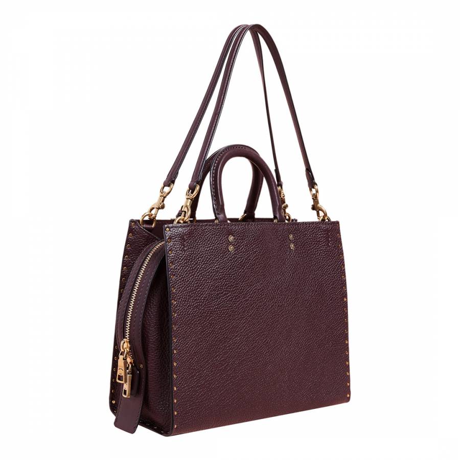 Oxblood Rogue With Rivets Tote Bag - BrandAlley