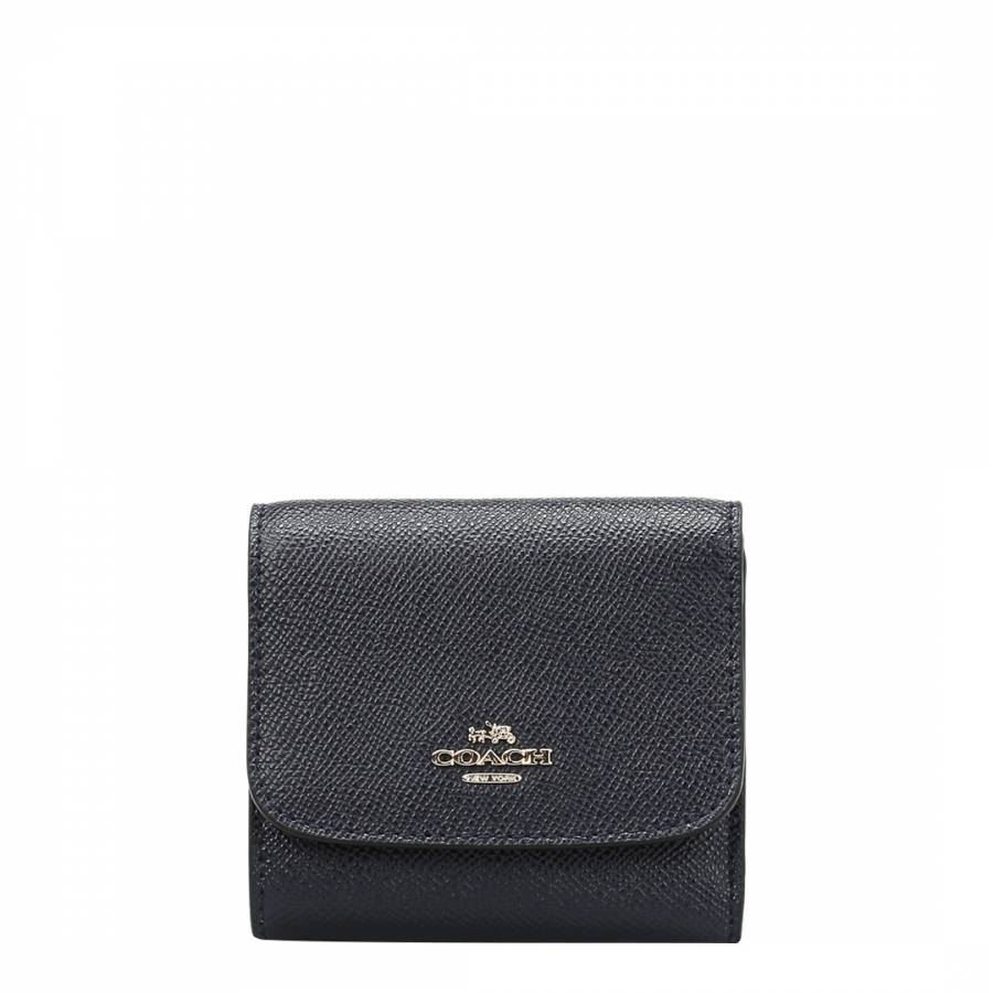 Navy Crossgrain Leather Small Wallet - BrandAlley