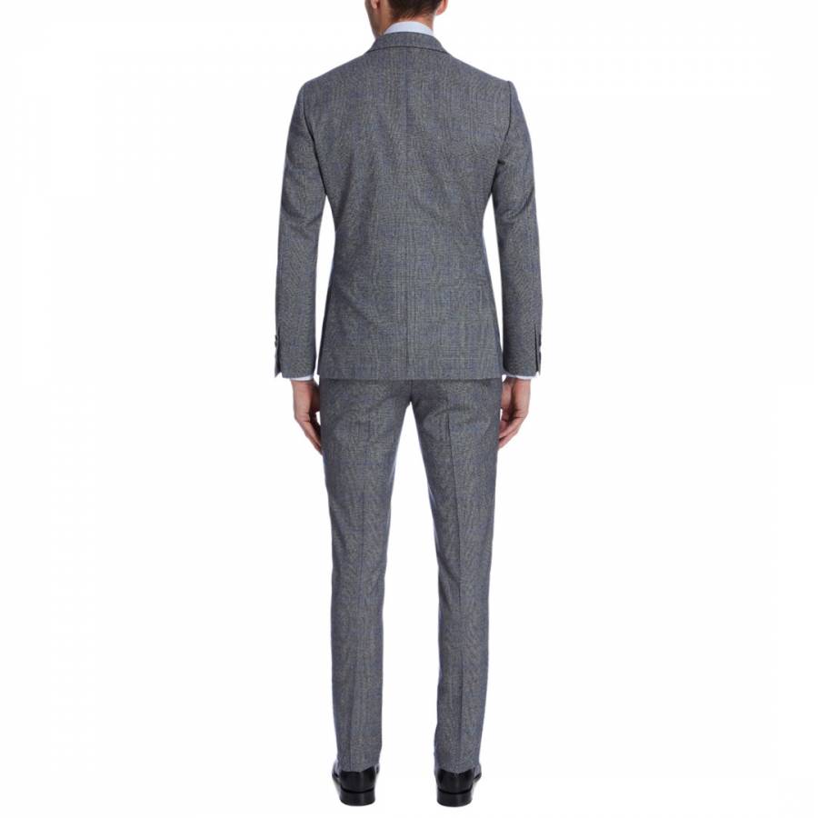 Grey/Blue Mayfair Sheep Wool Check Suit - BrandAlley