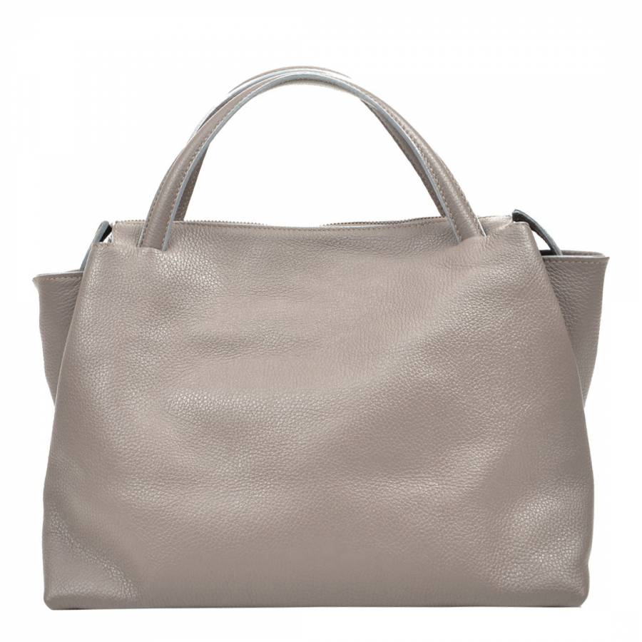 Grey Leather Tote Bag - BrandAlley