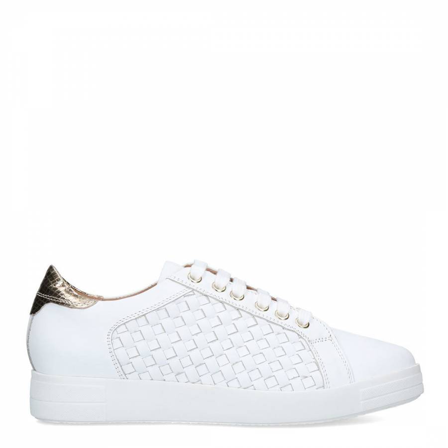 White Leather Judge Low Top Trainers - BrandAlley
