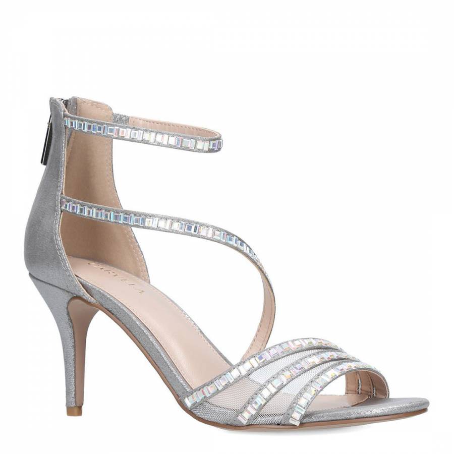 silver strappy shoes uk