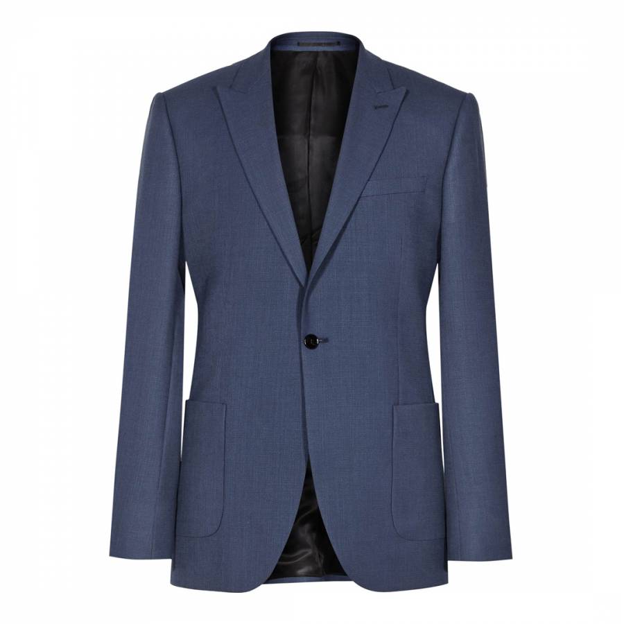 Airforce Blue Burling Modern Fit Wool Suit Jacket - BrandAlley