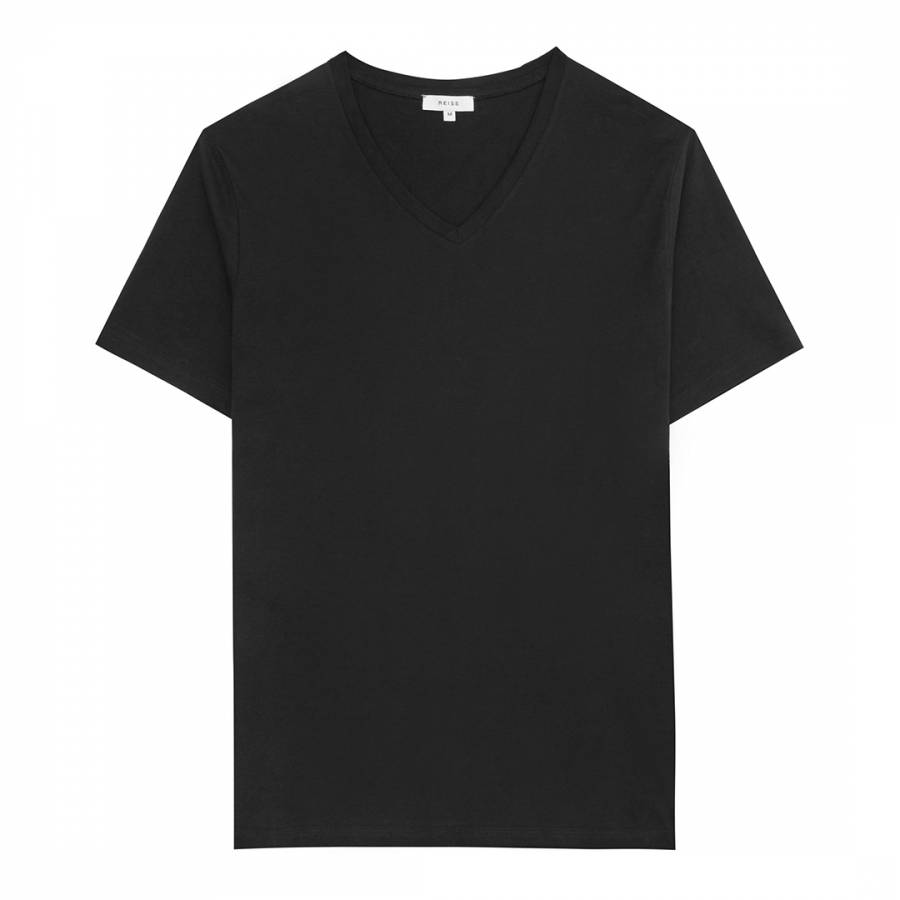 Black Dayton V Neck Cotton T-Shirt - BrandAlley